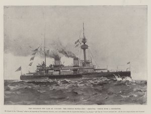 Die Kollision vor Kap St. Vincent, das französische Schlachtschiff Brennus, das einen Zerstörer versenkte